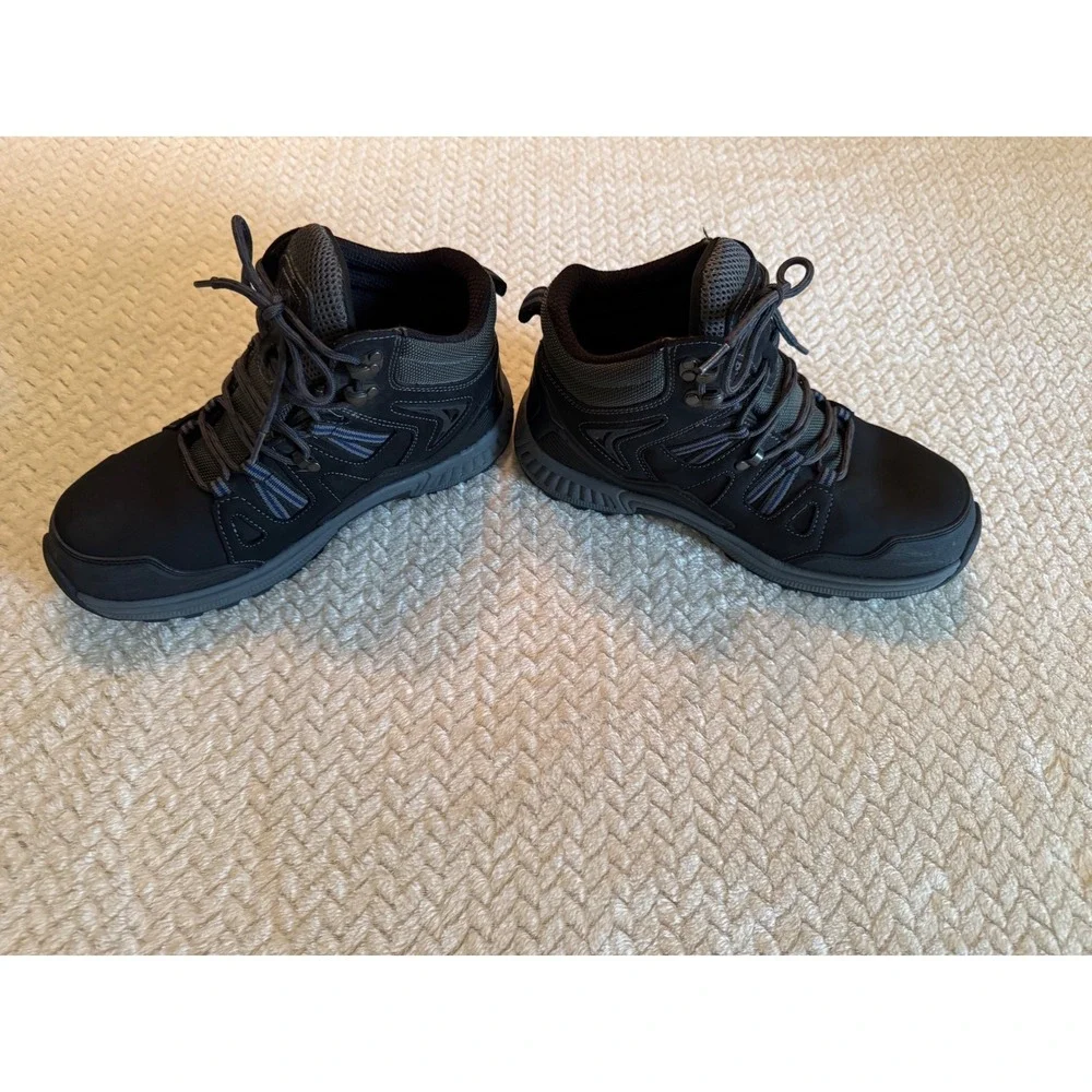 Orthofeet Hunter Mens 7.5 D Black Leather Hiking Boots Mid Top Orthopedic 491